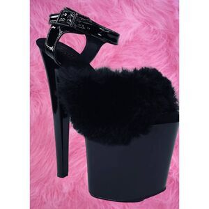 YRU XTRA Fur Heels TIP ME Stripper Shoes Women's SZ 12 Men's SZ 11.5